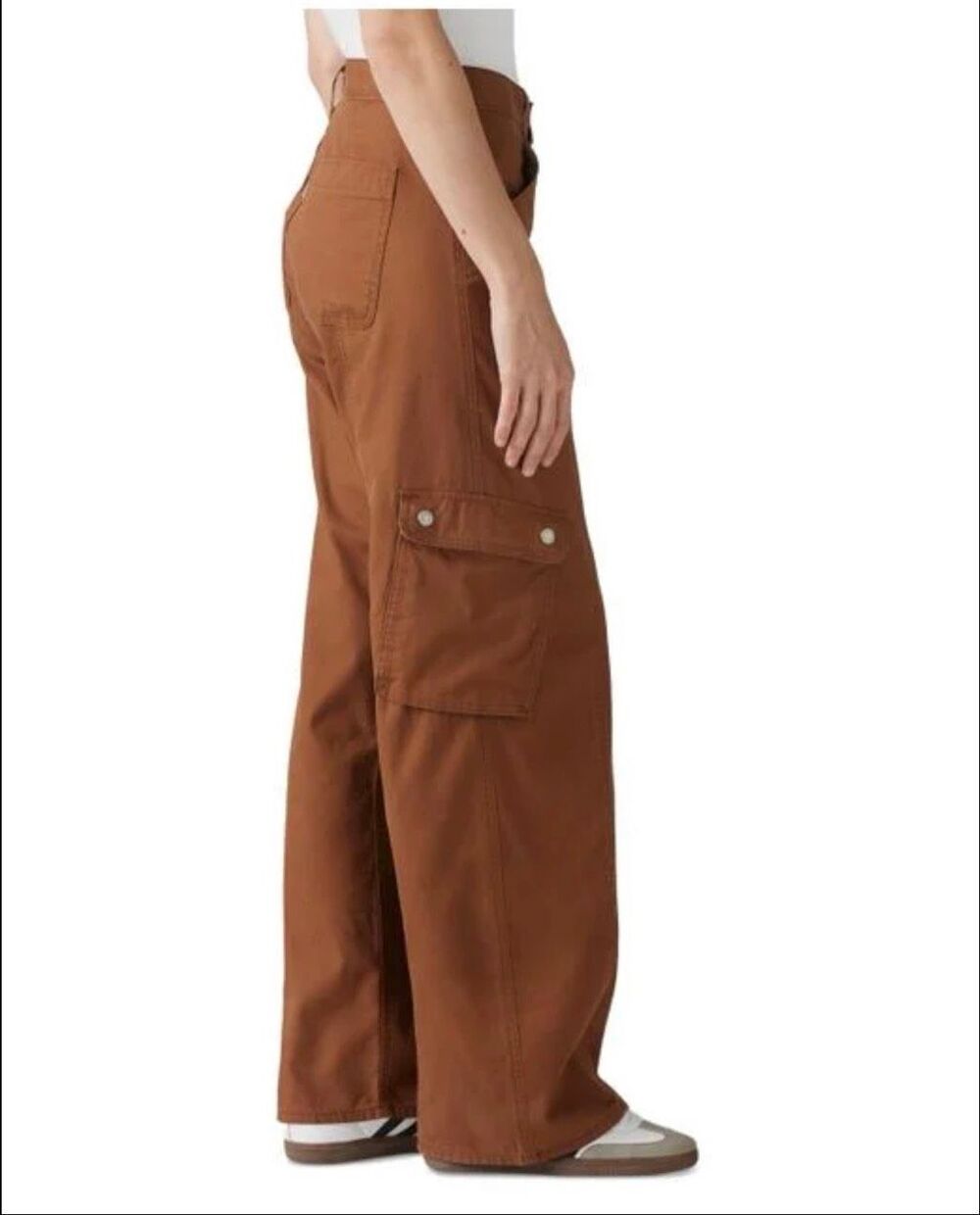 Levi's Super Low Linen Blend Loose-Fit Cargo Jeans Sorrel Horse 24x32 - Picture 3 of 4